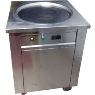 Rolled Ice Cream Machine Round or Square Single Pan 6 Compartments